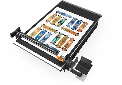 kongsberg c cutting table cutting vinyl for skateboards